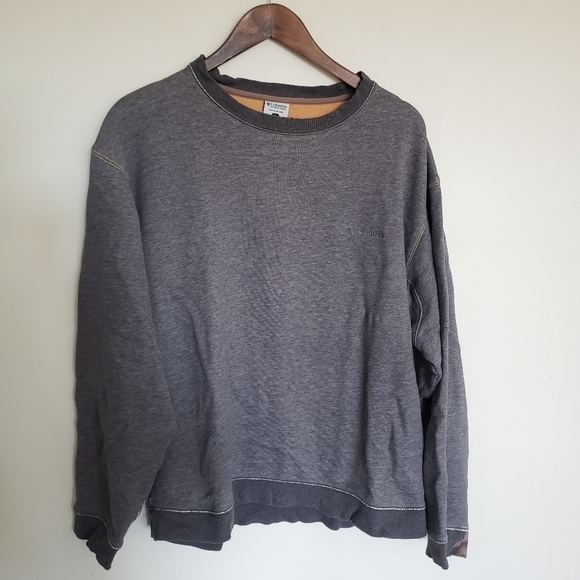 Columbia Crewneck Sweatshirt Marled Gray Distressed Size Large Ultra Comfy - Picture 1 of 12